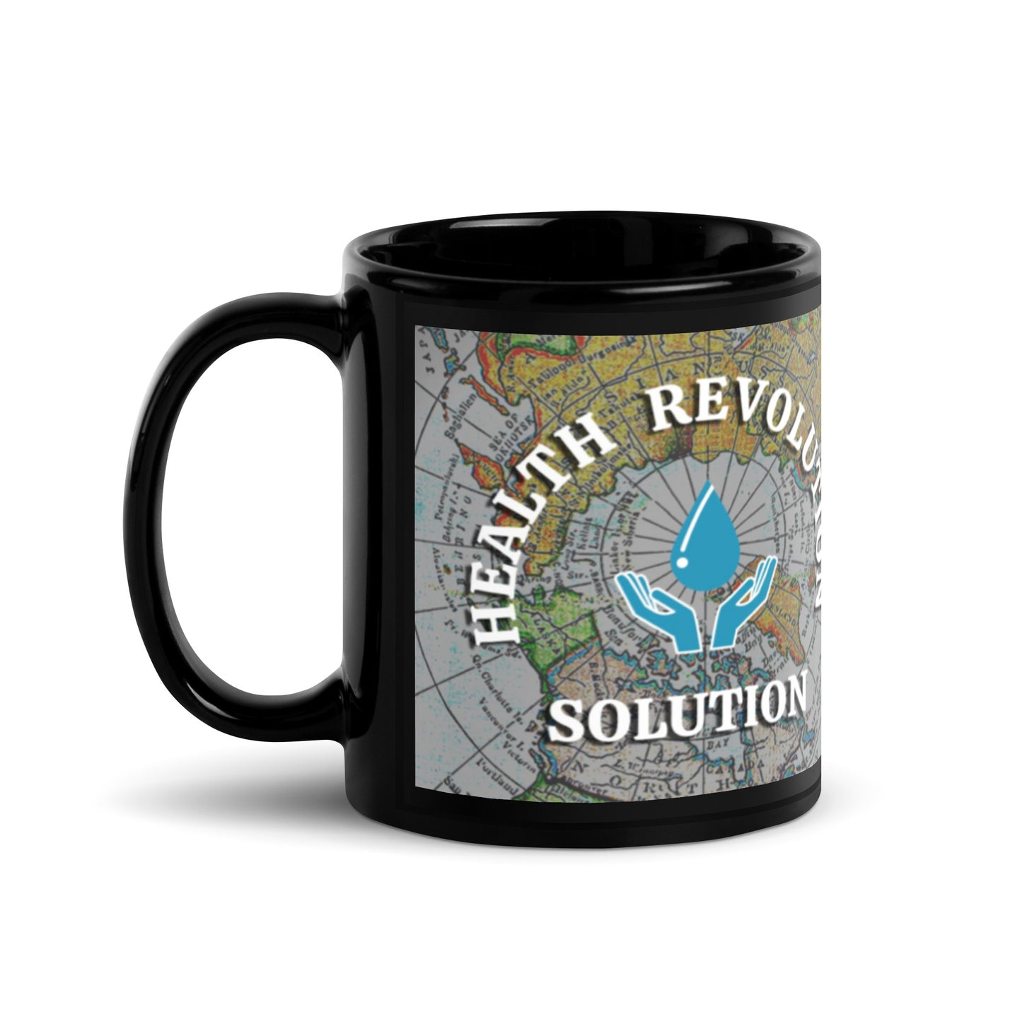 “HOCl = THE ANTIDOTE” Black Glossy Mug (11oz & 15oz)