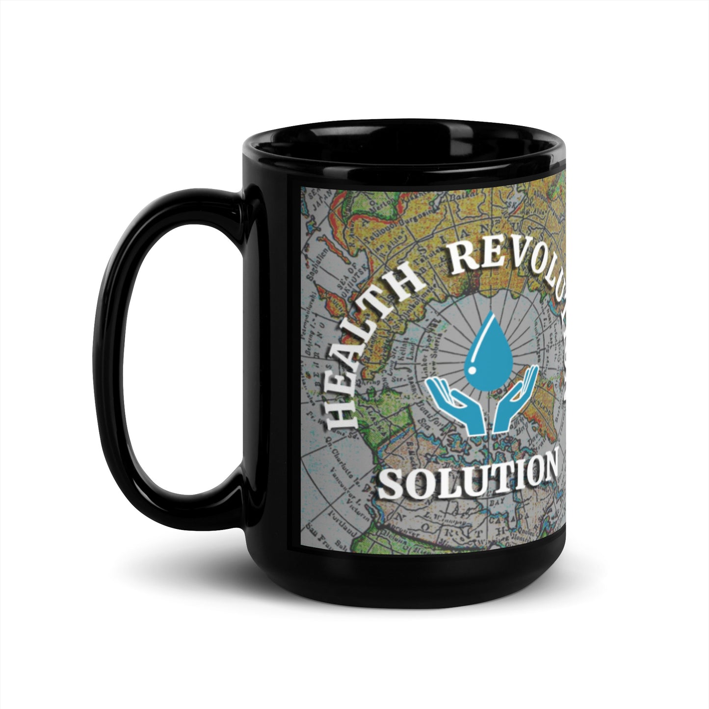 “HOCl = THE ANTIDOTE” Black Glossy Mug (11oz & 15oz)