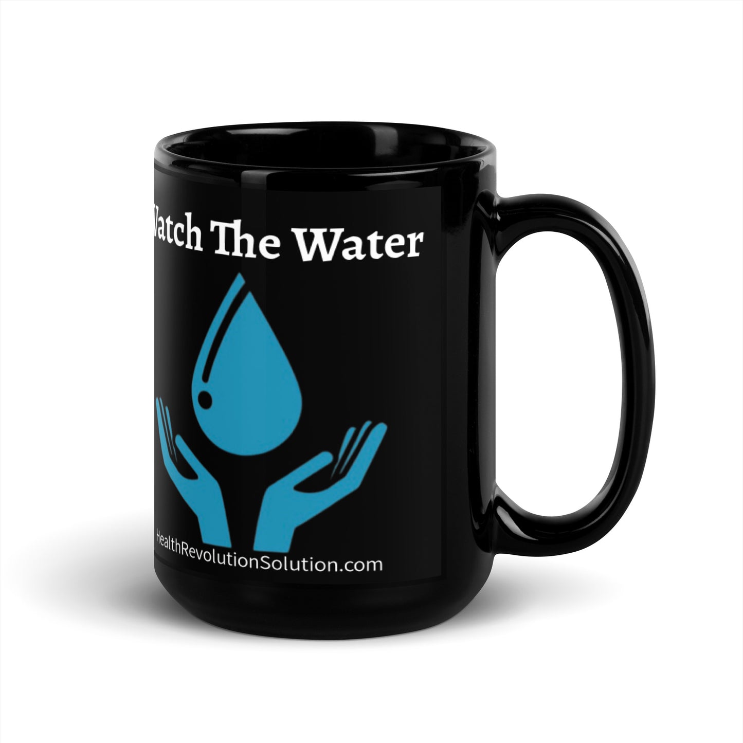 “Watch The Water” Black Glossy Mug (11oz & 15oz)